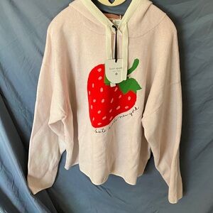 Kate Spade x Target: Cream Sweater Hoodie- Strawberry Design- XXL